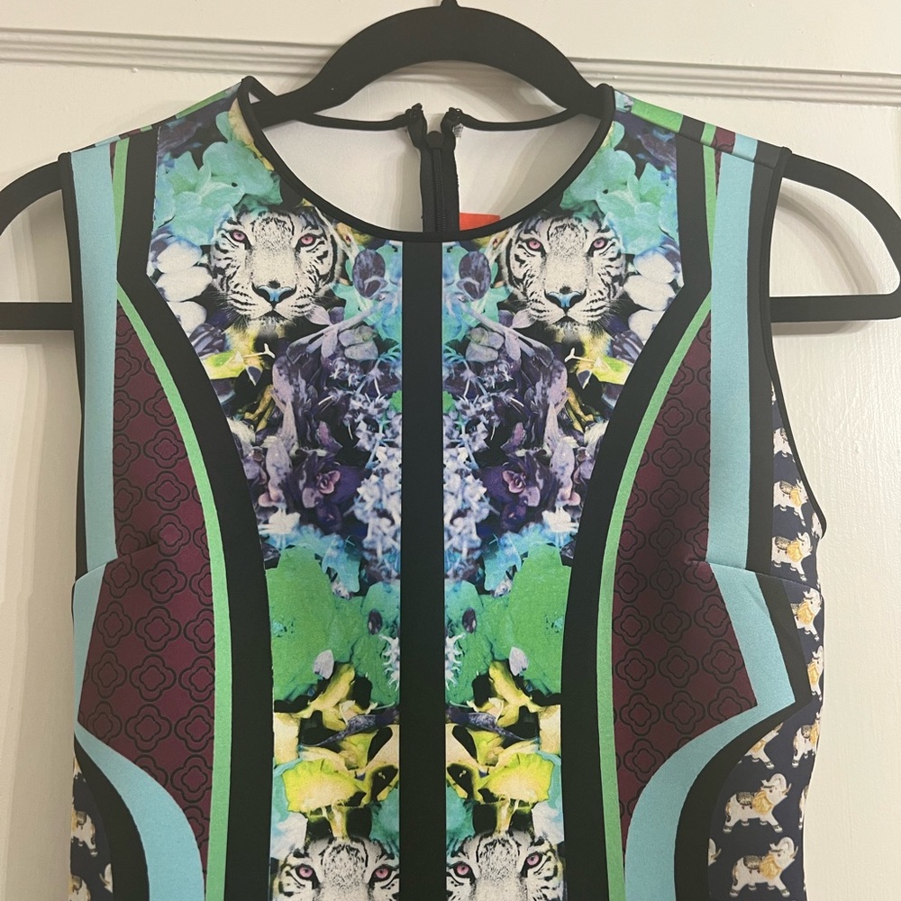 Clover canyon graphic flowers neoprene bodycon dress size small - Picture 7 of 13